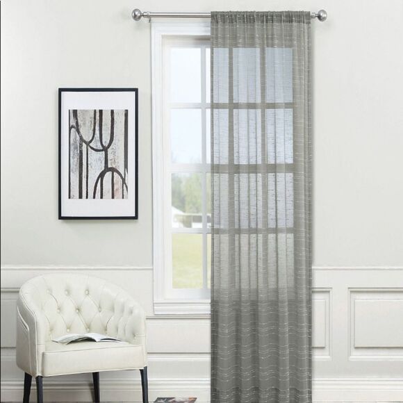 B Smith Other - Castor Sheer Rod Pocket Curtain Panel By Nefeli, 84" x 52"